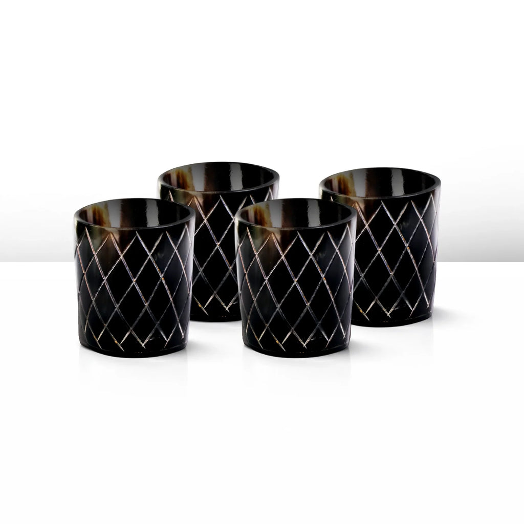 Crisscross Real Horn Shot Glasses | Set of 4, 8 or 12