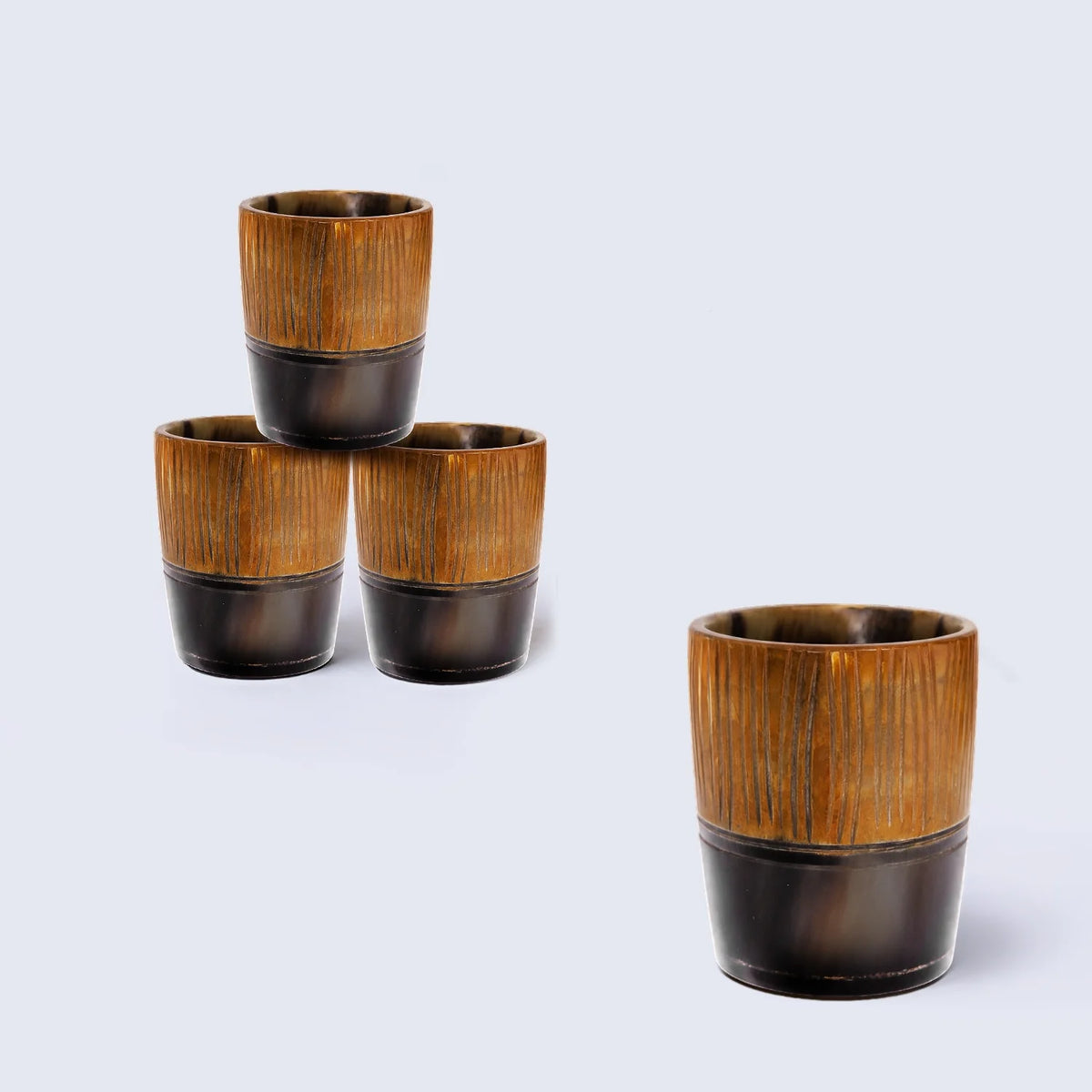 Stripes Real Horn Shot Glasses | Set of 4, 8 or 12
