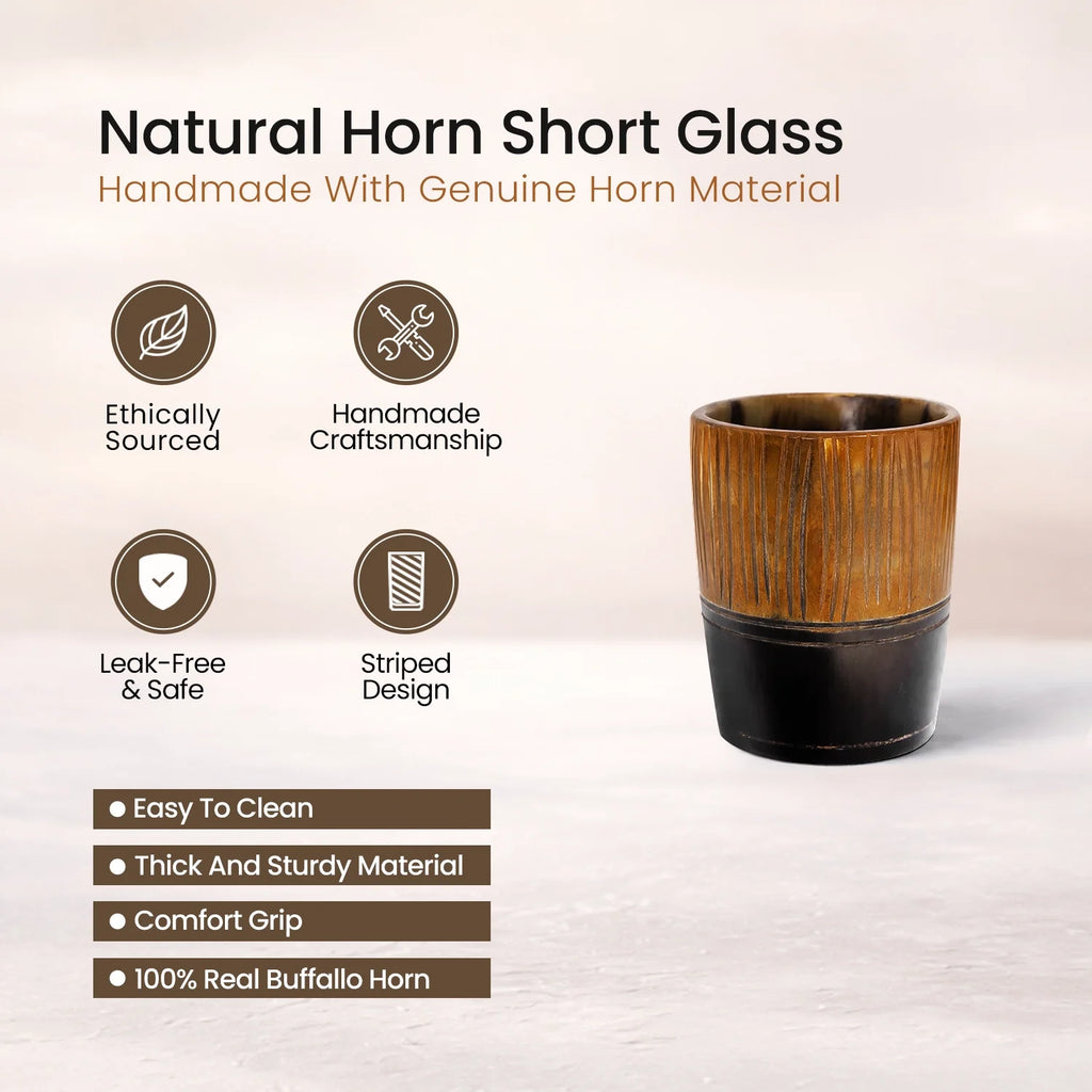 Stripes Real Horn Shot Glasses | Set of 4, 8 or 12