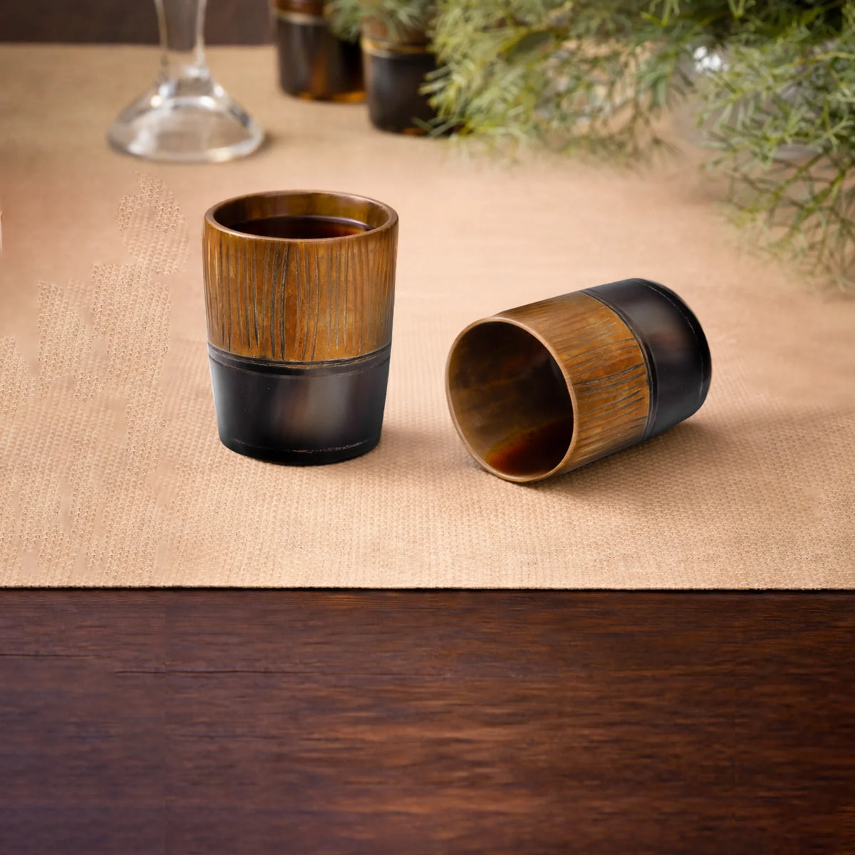 Stripes Real Horn Shot Glasses | Set of 4, 8 or 12