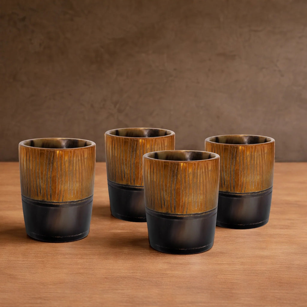 Stripes Real Horn Shot Glasses | Set of 4, 8 or 12