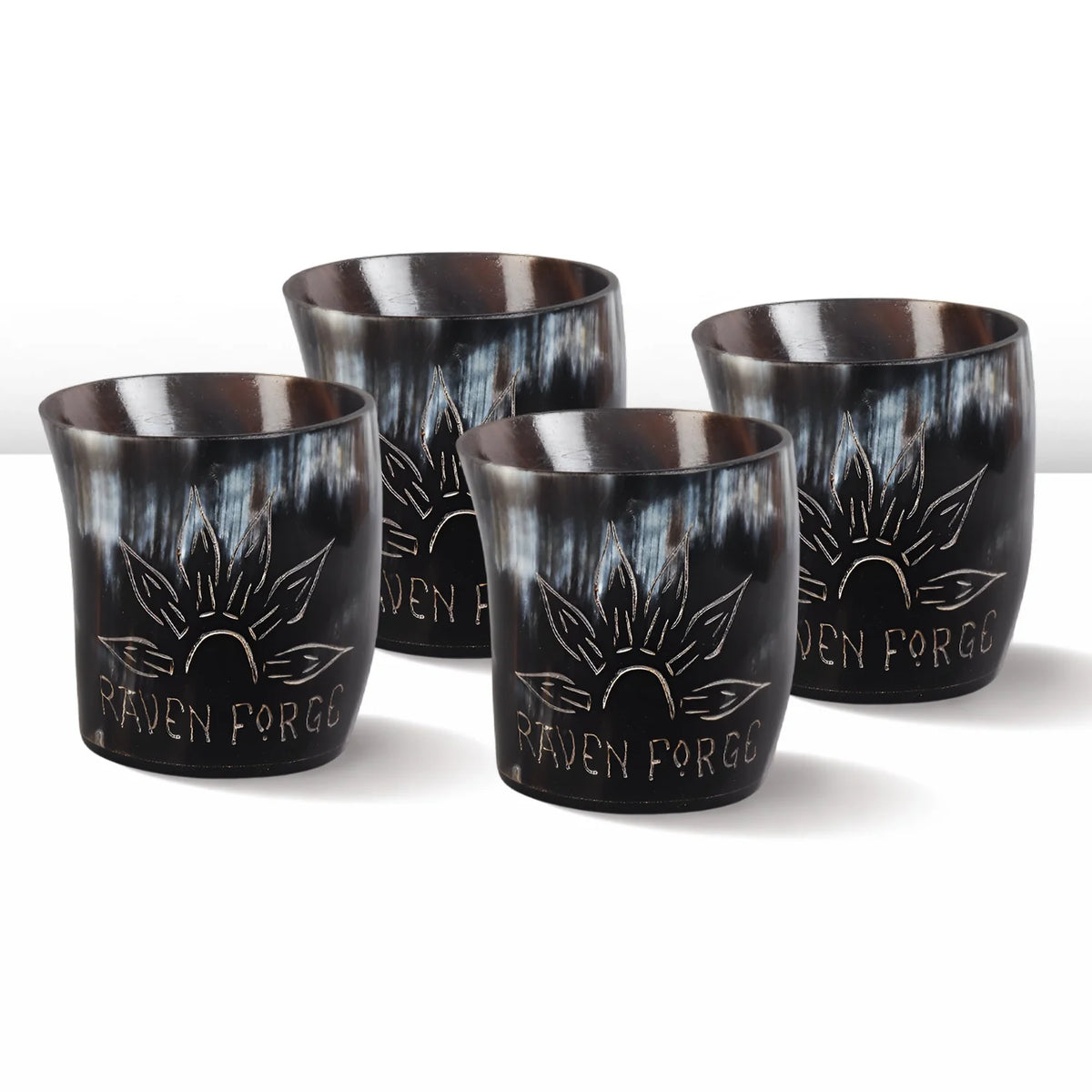 Sunburst Real Horn Shot Glasses | Set of 4, 8 or 12