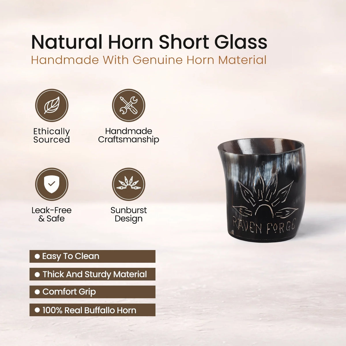 Sunburst Real Horn Shot Glasses | Set of 4, 8 or 12