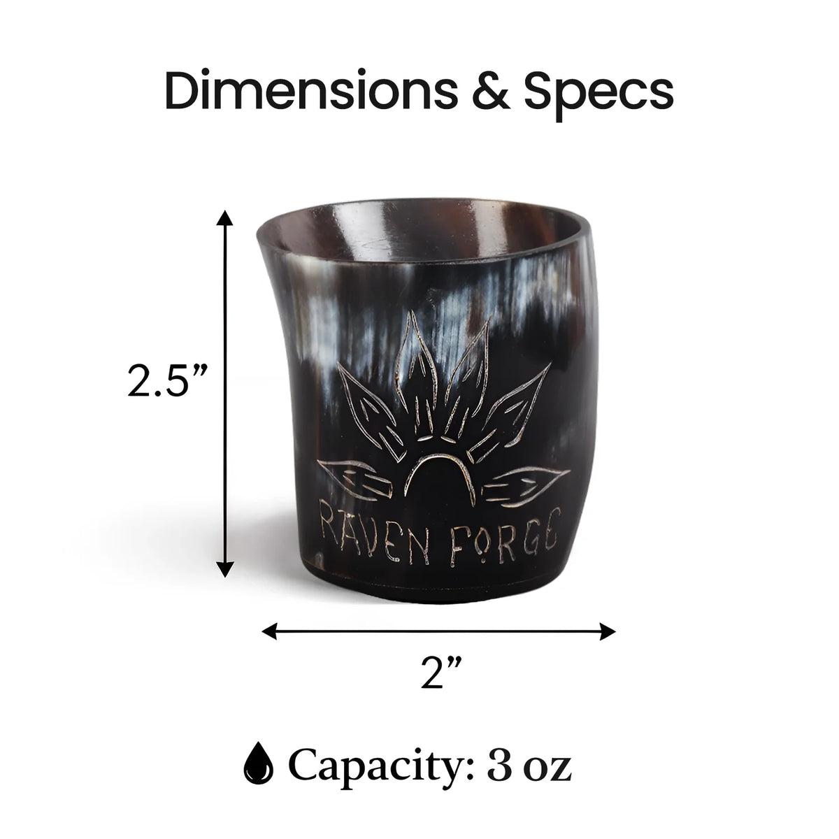 Sunburst Real Horn Shot Glasses | Set of 4, 8 or 12