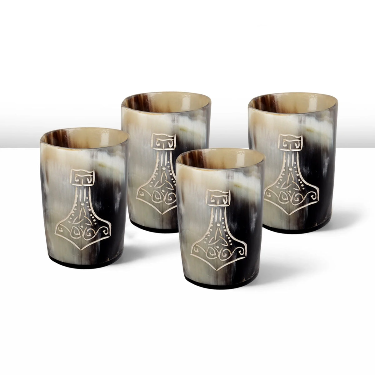 Nordic Hammer Real Horn Shot Glasses | Set of 4, 8 or 12