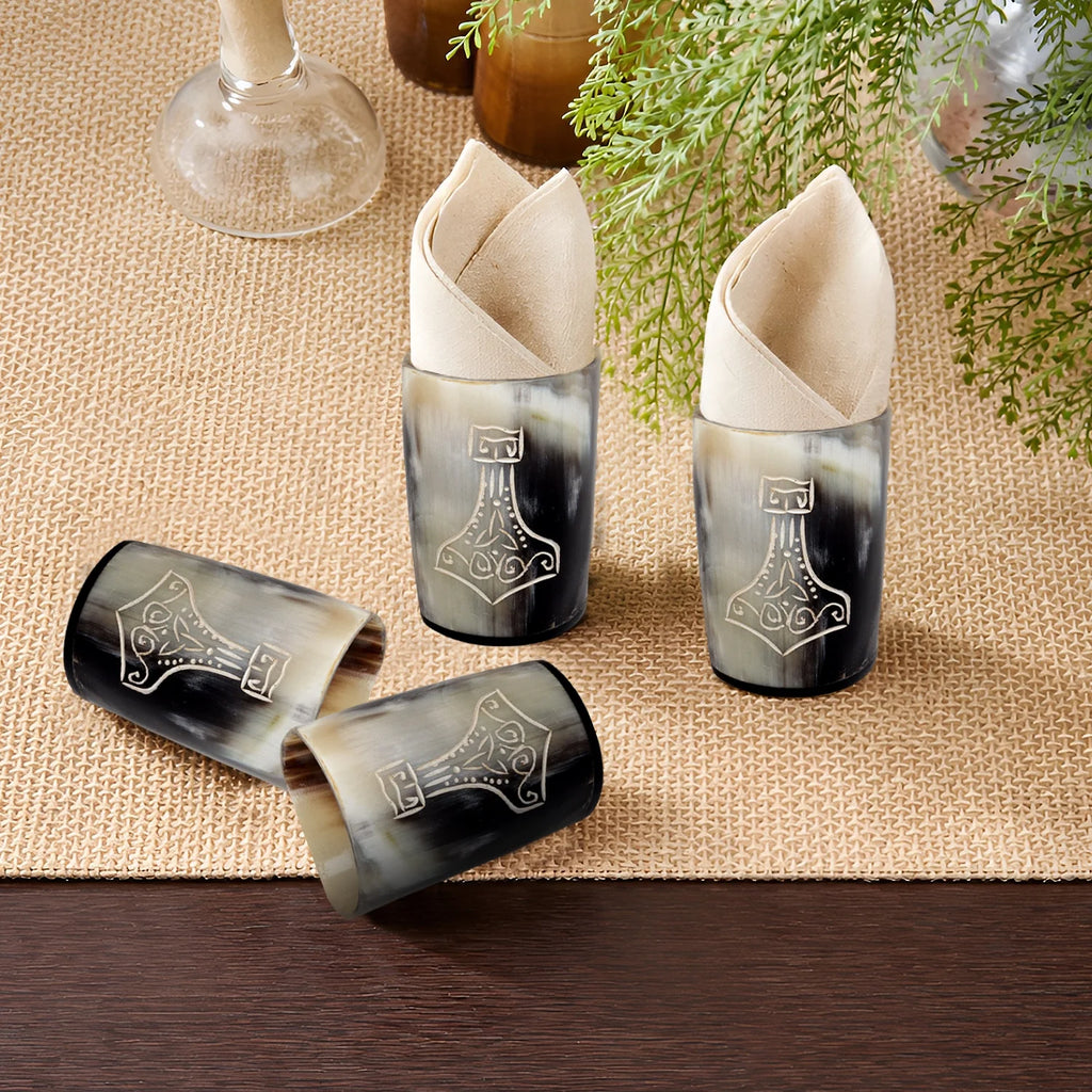 Nordic Hammer Real Horn Shot Glasses | Set of 4, 8 or 12