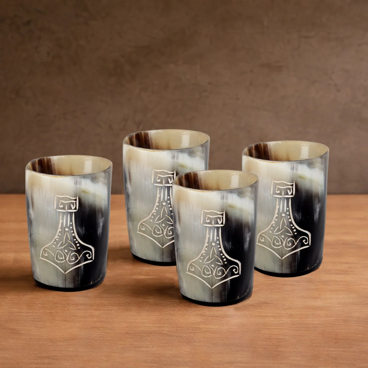 Nordic Hammer Real Horn Shot Glasses | Set of 4, 8 or 12