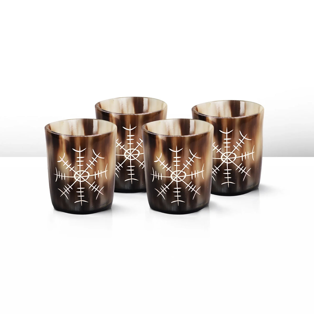 Nordic Compass Real Horn Shot Glasses | Set of 4, 8 or 12