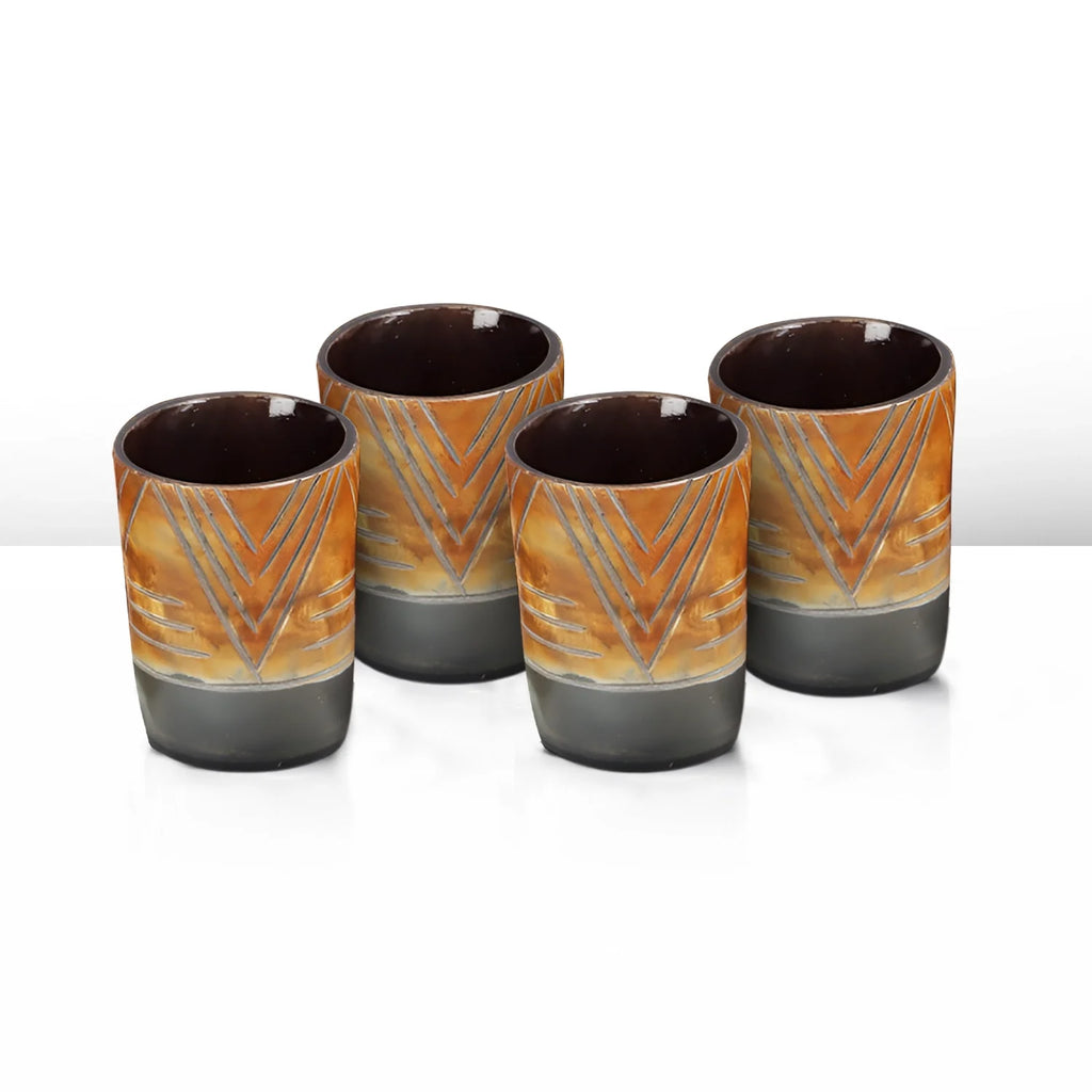 Tribal Chevron Real Horn Shot Glasses | Set of 4, 8 or 12