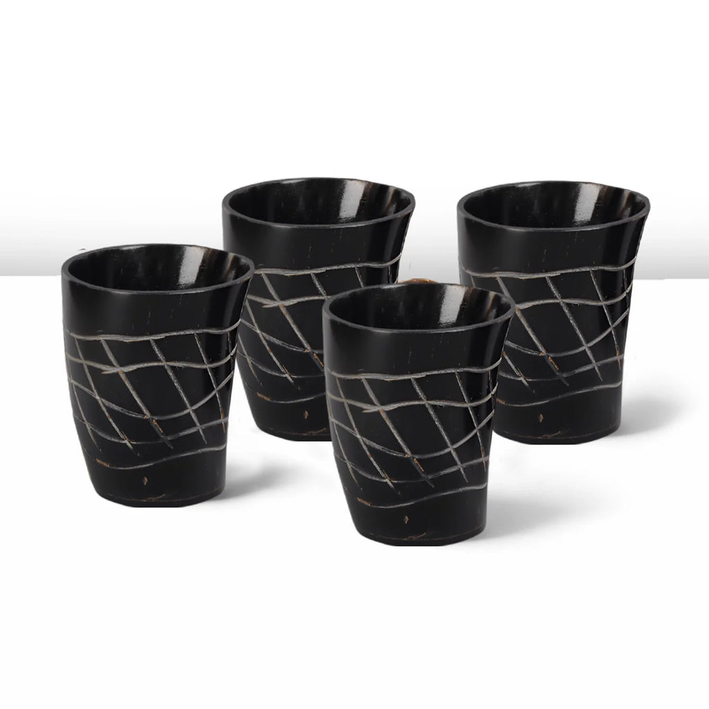 Web Real Horn Shot Glasses | Set of 4, 8 or 12