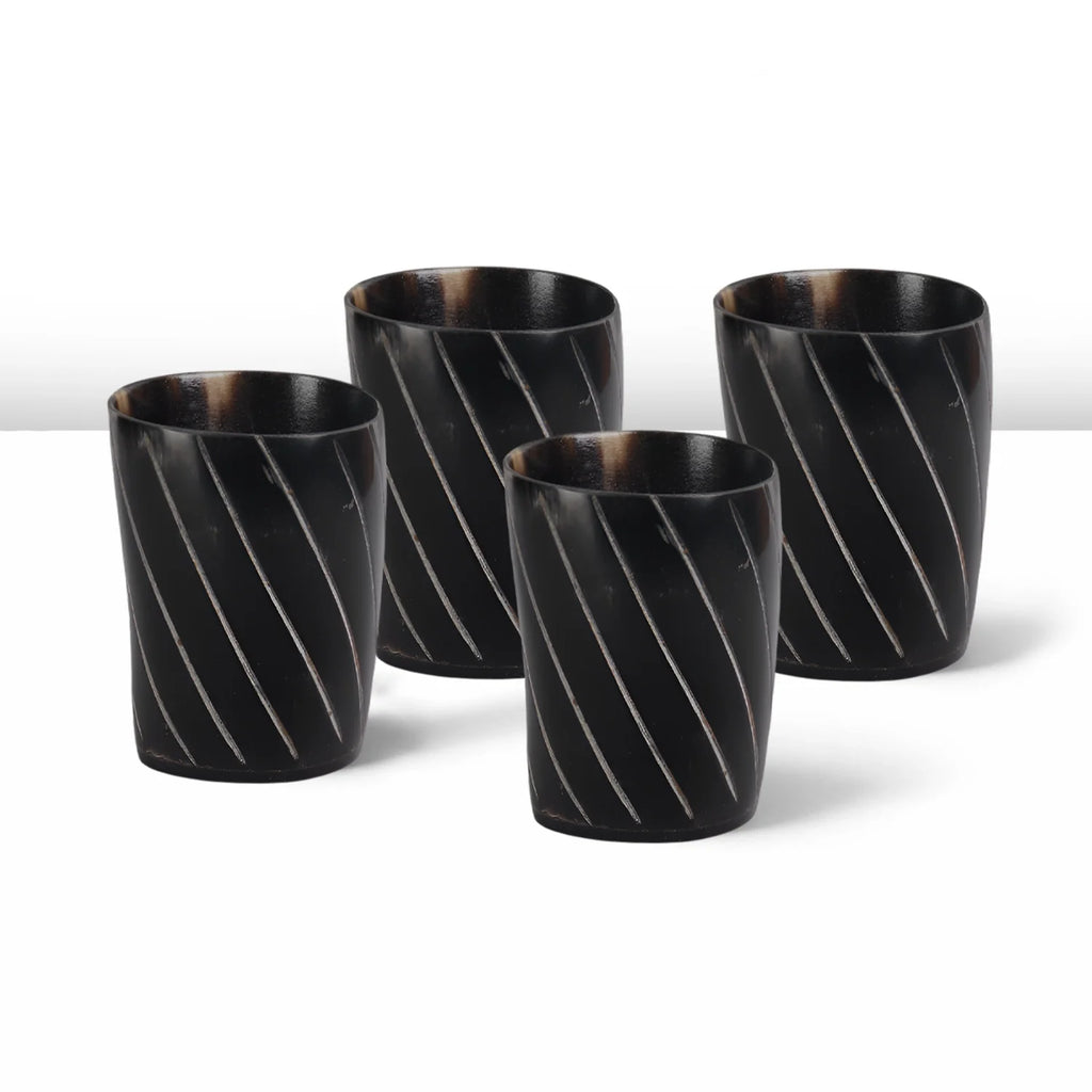 Twist Real Horn Shot Glasses | Set of 4, 8 or 12