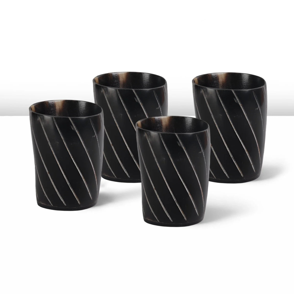 Twist Real Horn Shot Glasses | Set of 4, 8 or 12
