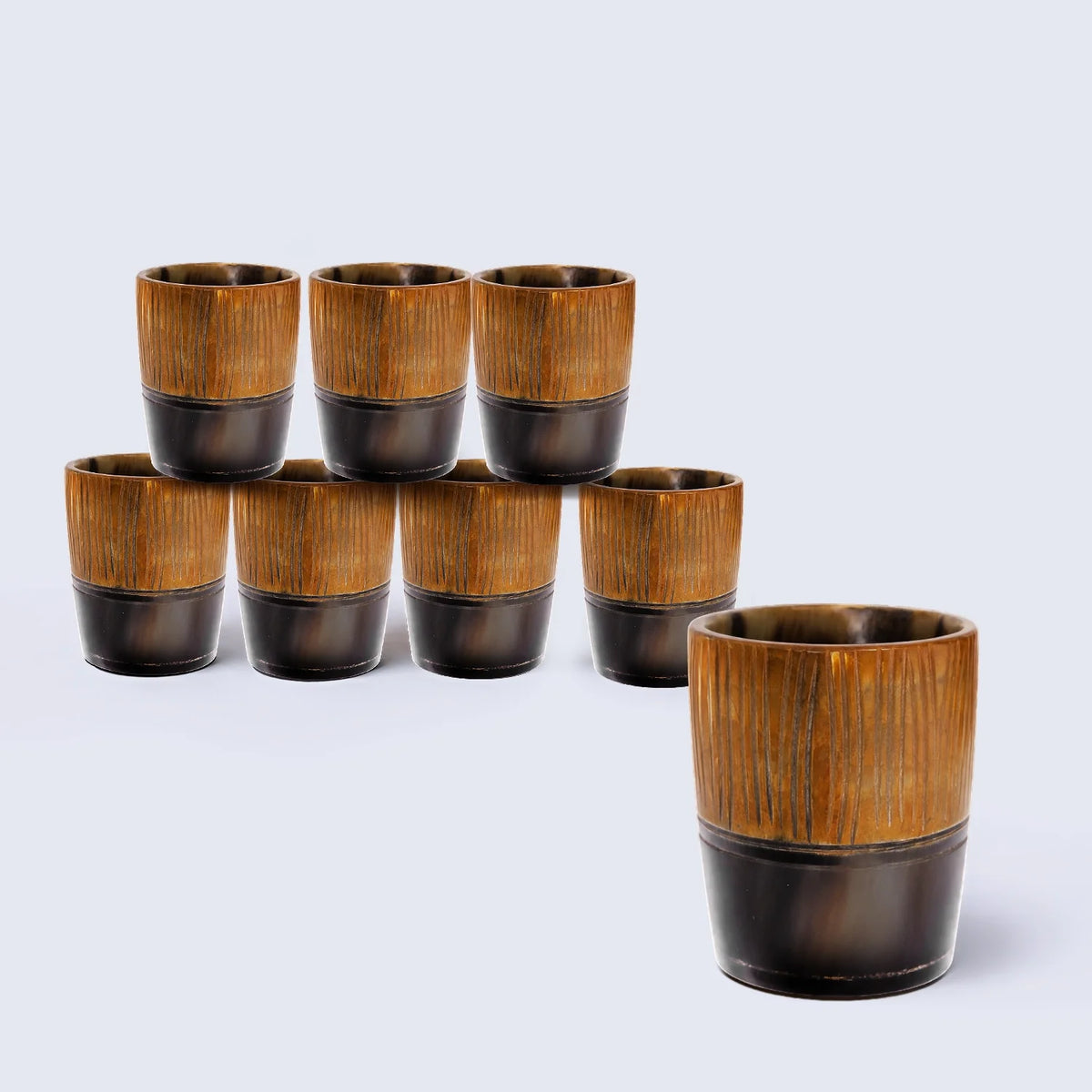 Stripes Real Horn Shot Glasses | Set of 4, 8 or 12