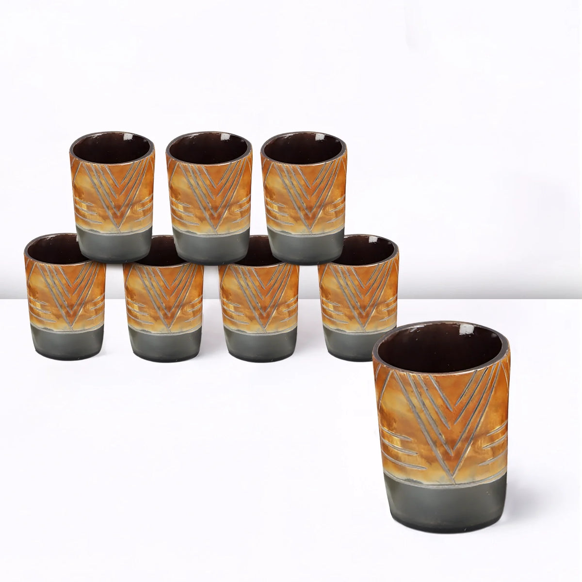 Tribal Chevron Real Horn Shot Glasses | Set of 4, 8 or 12