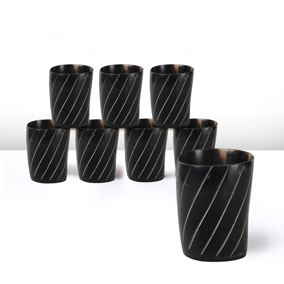 Twist Real Horn Shot Glasses | Set of 4, 8 or 12