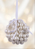 Pearl White Mixed Ball Christmas Ornament – 5"