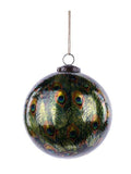 Glass Peacock Feather Christmas Ornament – 5"