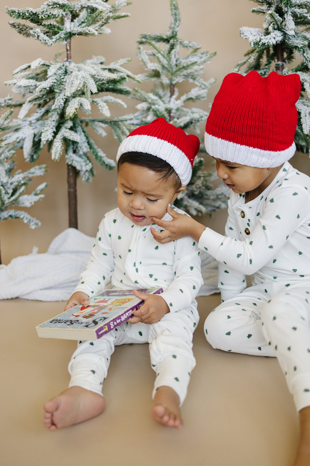 Tiny Trees Christmas Ribbed Bamboo 2pc Henley Pajamas