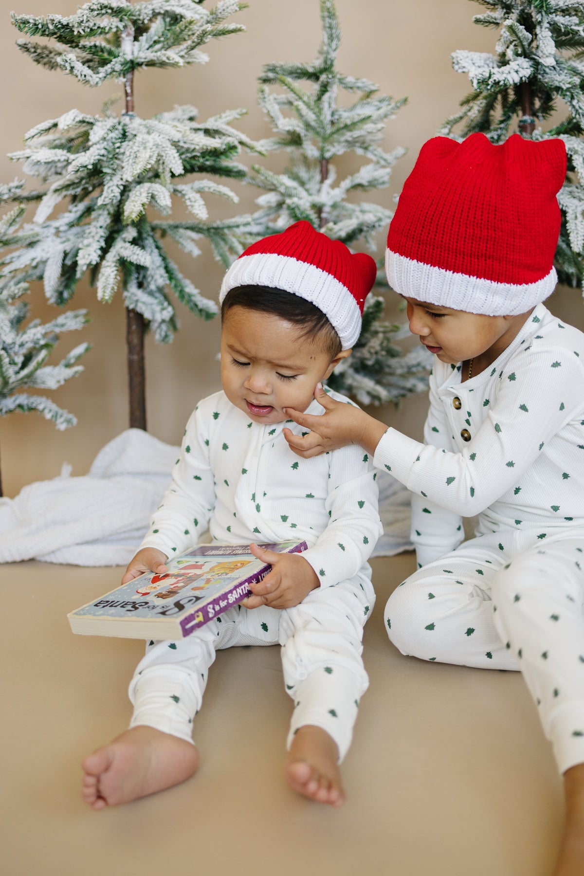 Tiny Trees Christmas Ribbed Bamboo 2pc Henley Pajamas