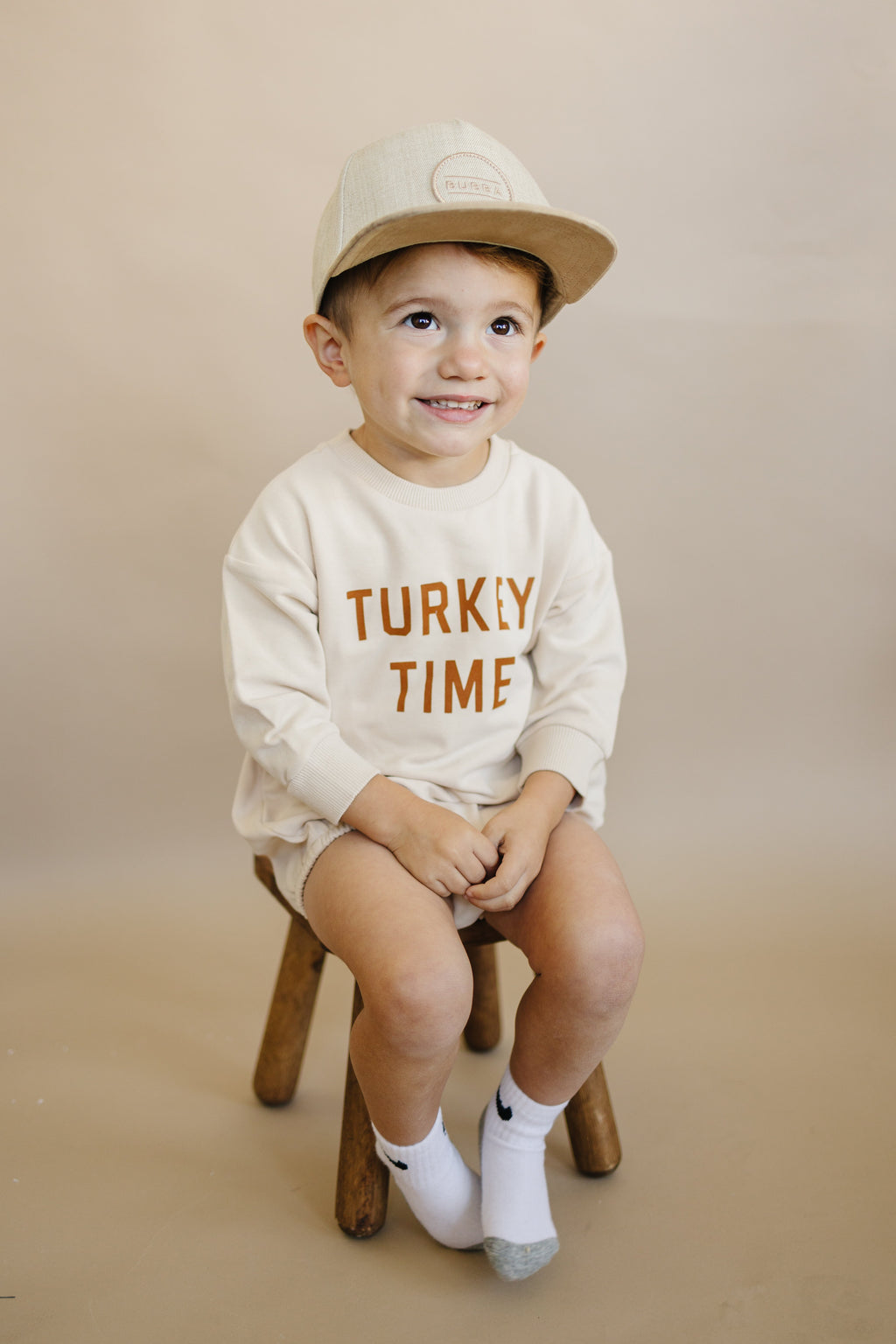Turkey Time Thanksgiving Organic Cotton Baby Romper