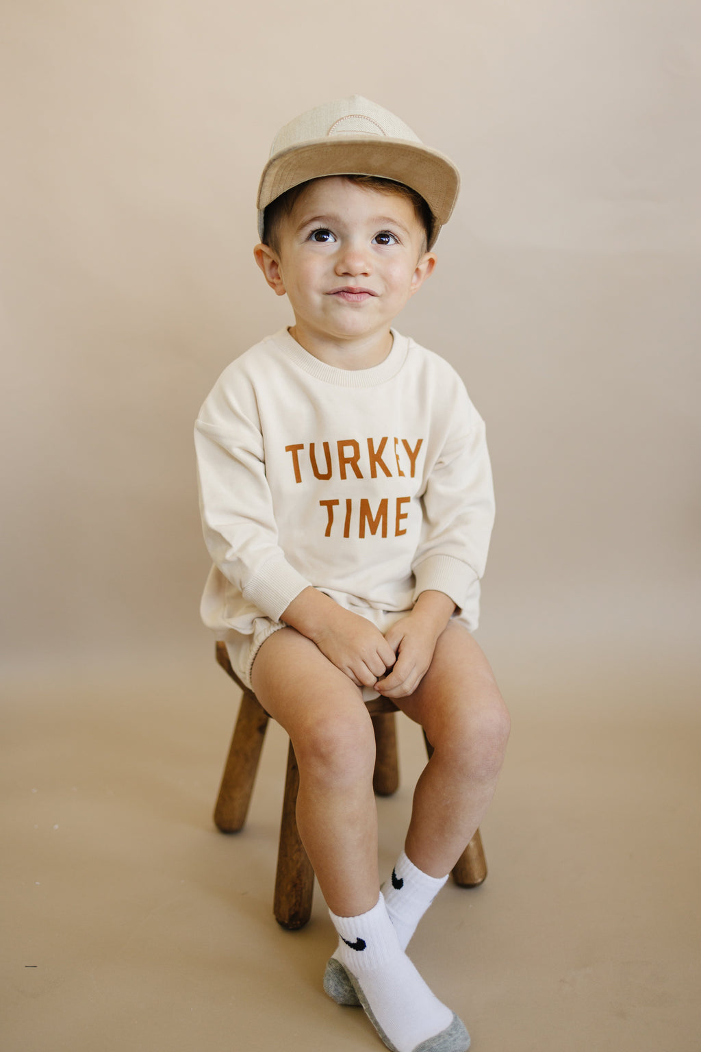 Turkey Time Thanksgiving Organic Cotton Baby Romper