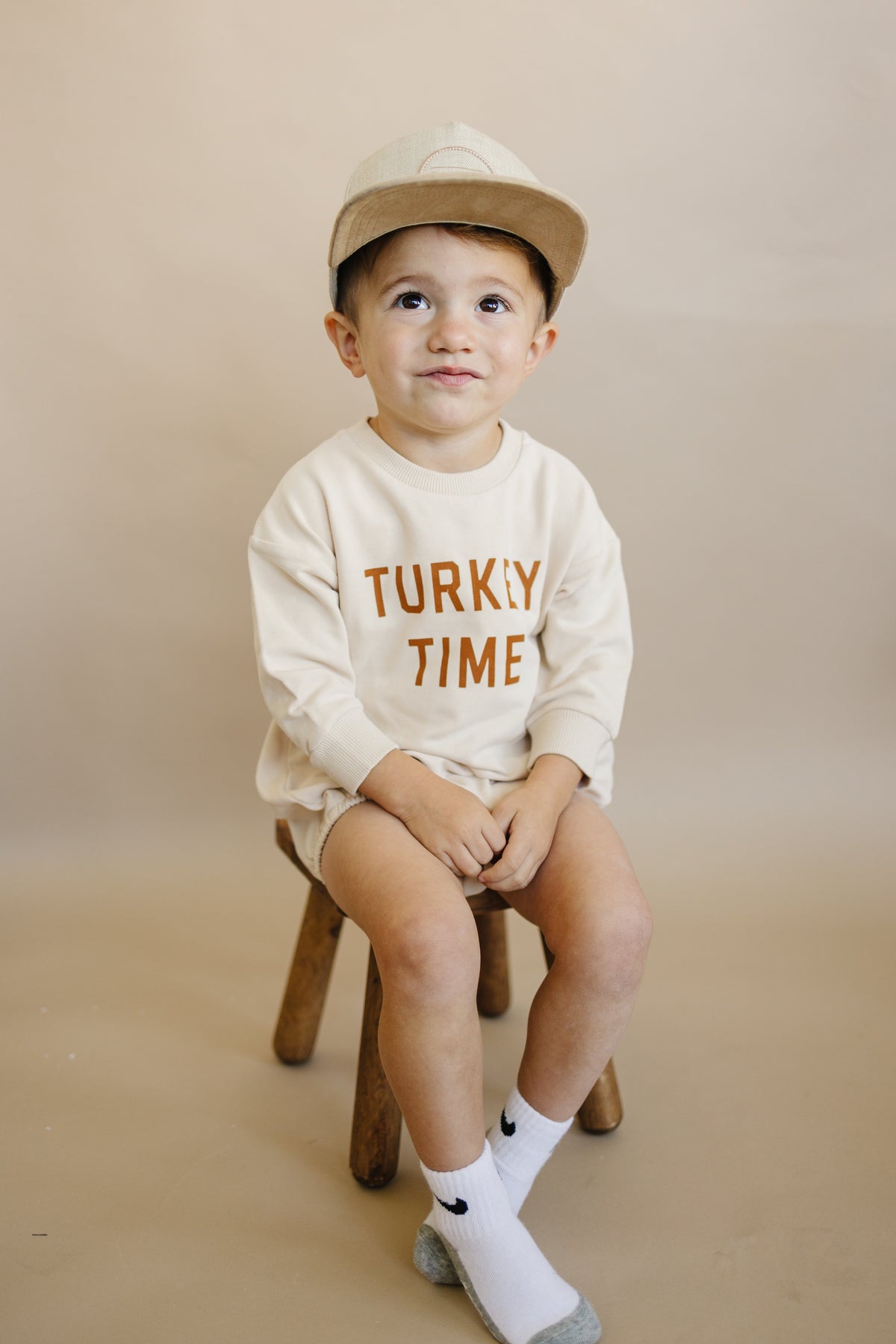 Turkey Time Thanksgiving Organic Cotton Baby Romper
