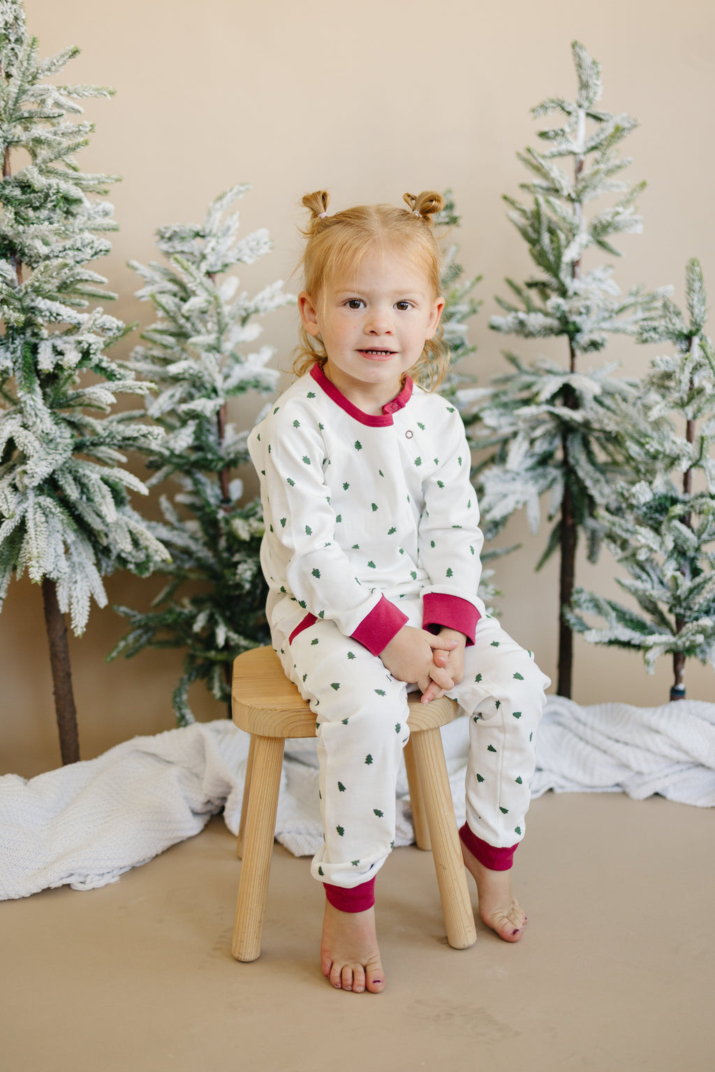 Tiny Trees Christmas Organic Cotton Baby Pajama Set