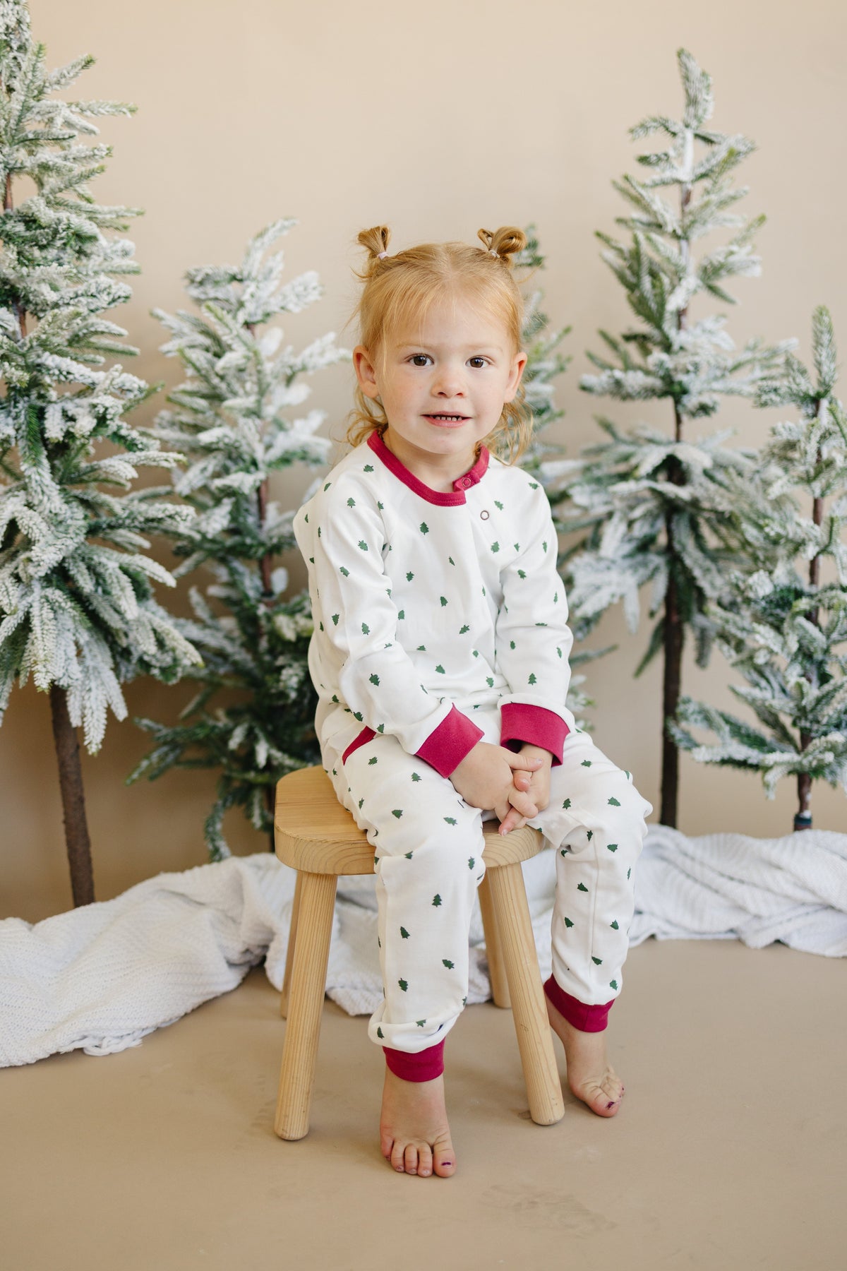 Tiny Trees Christmas Organic Cotton Baby Pajama Set
