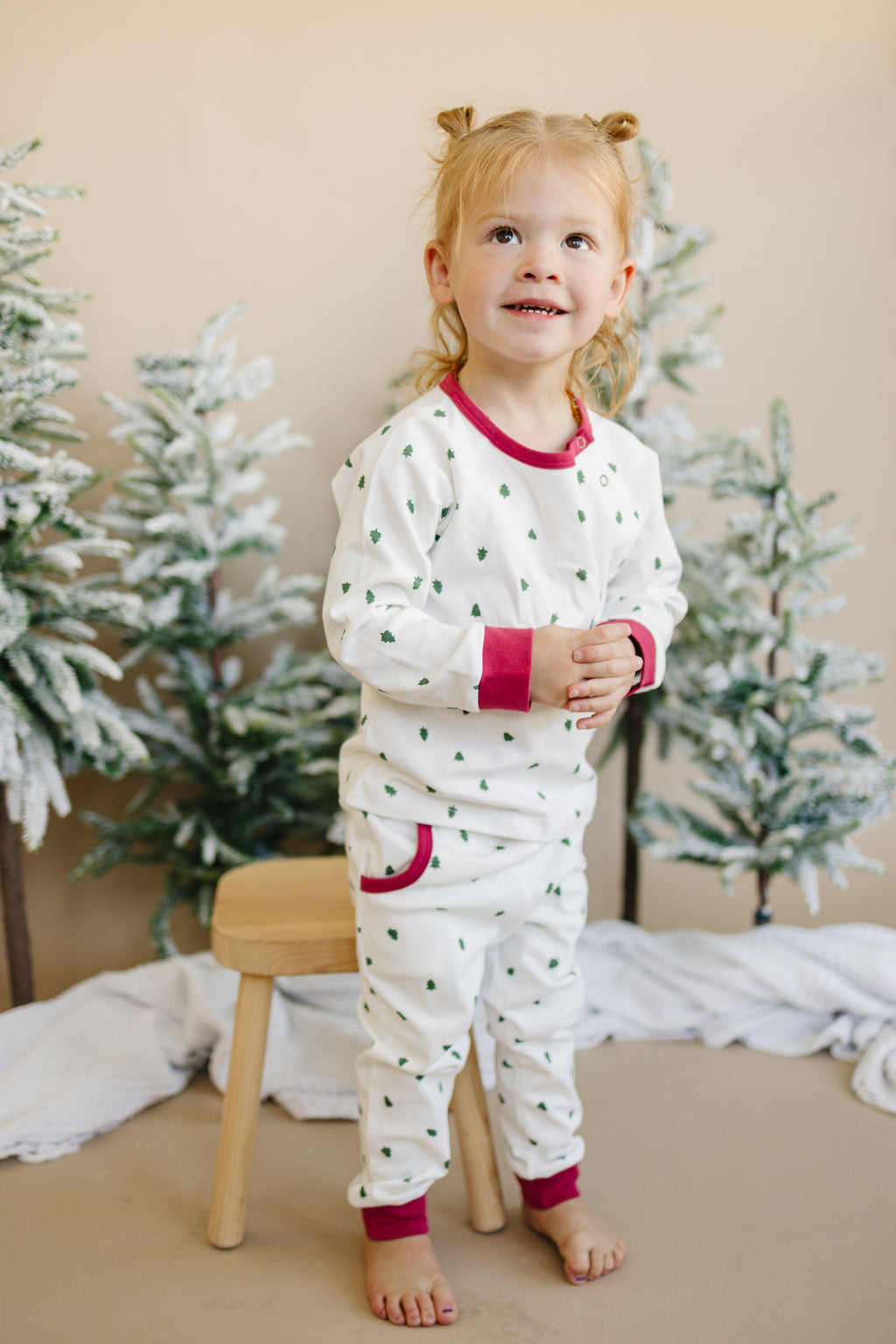 Tiny Trees Christmas Organic Cotton Baby Pajama Set