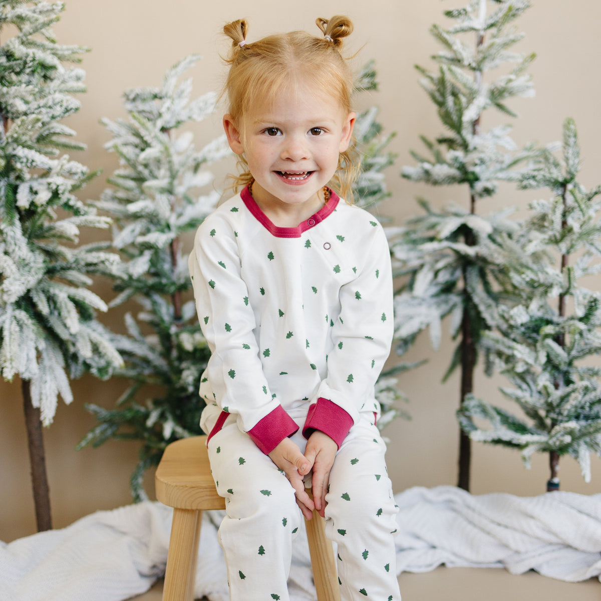 Tiny Trees Christmas Organic Cotton Baby Pajama Set