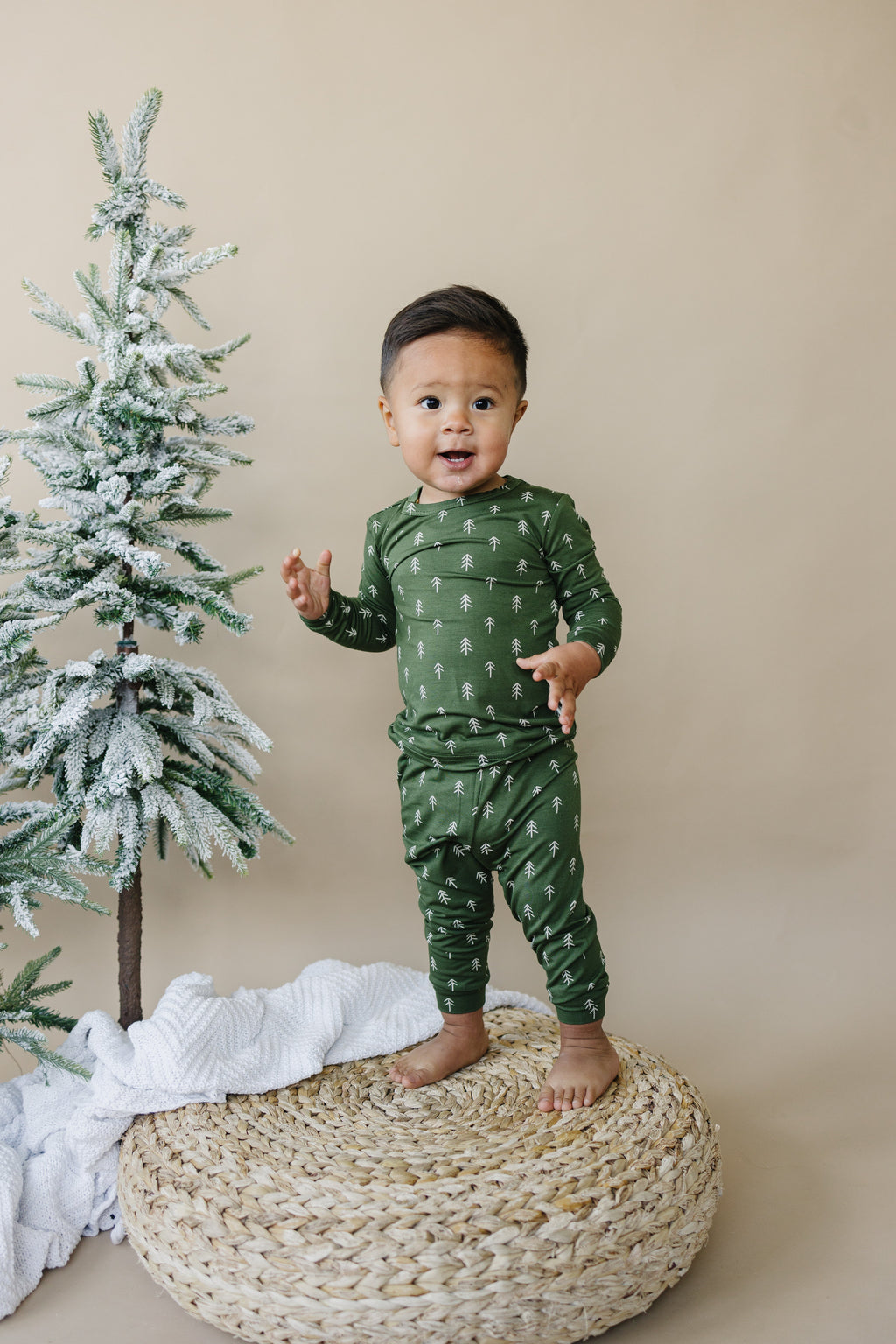 Kids Christmas Tree Bamboo Pajamas – 2 Piece Set