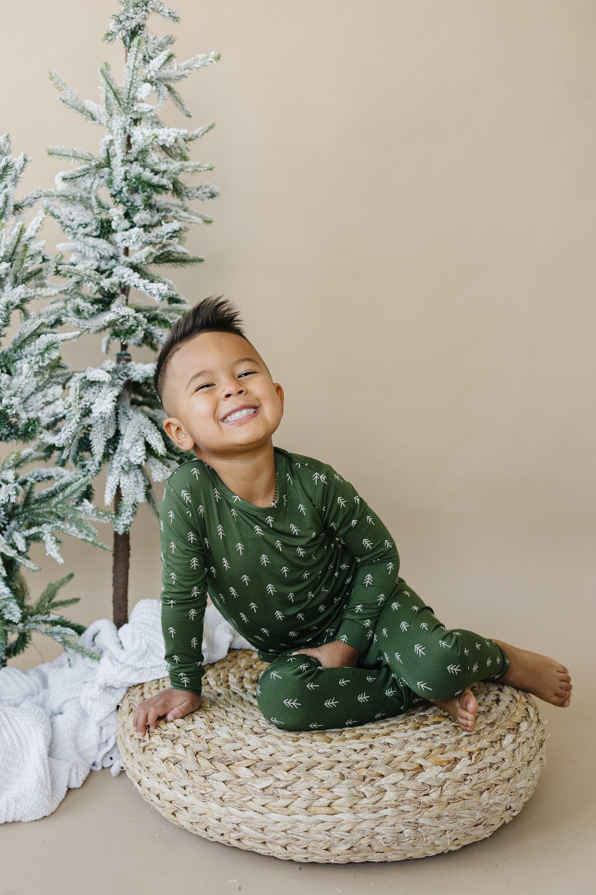 Kids Christmas Tree Bamboo Pajamas – 2 Piece Set