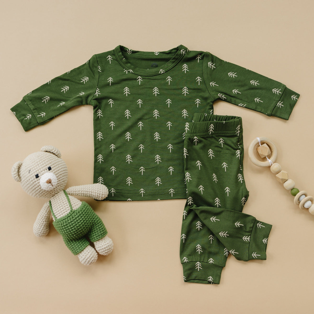 Kids Christmas Tree Bamboo Pajamas – 2 Piece Set