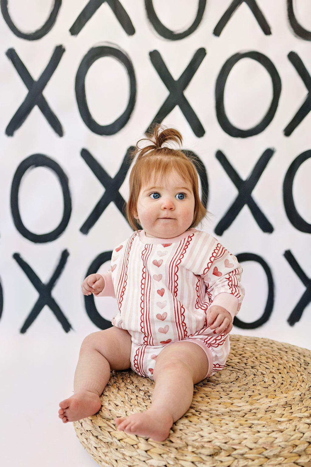 Laced with Love Plaid Heart Baby Sweatshirt Romper