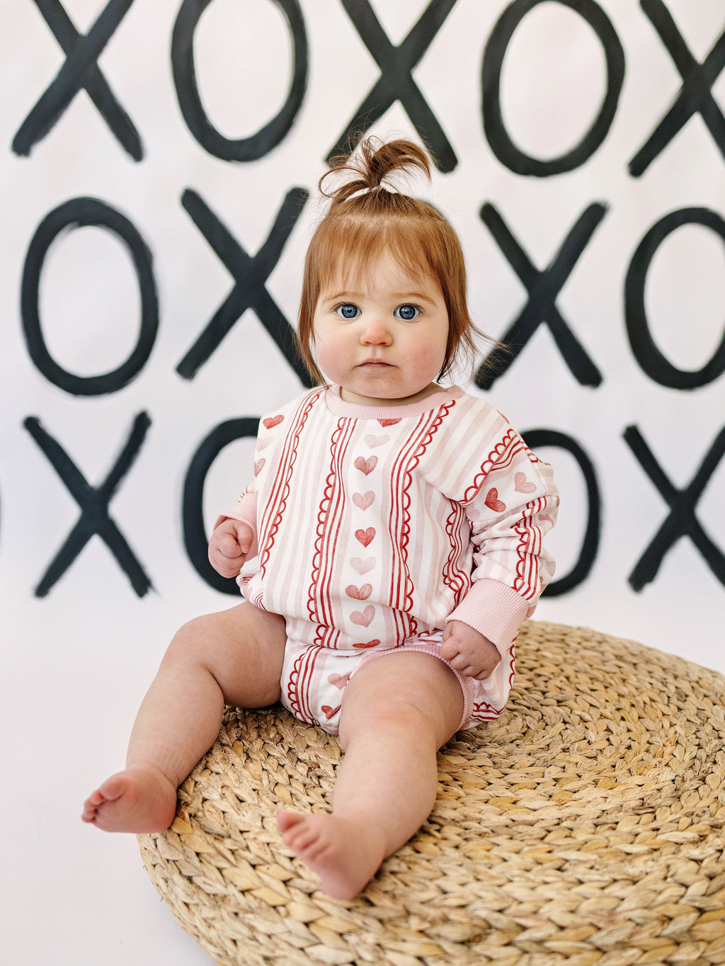 Laced with Love Plaid Heart Baby Sweatshirt Romper