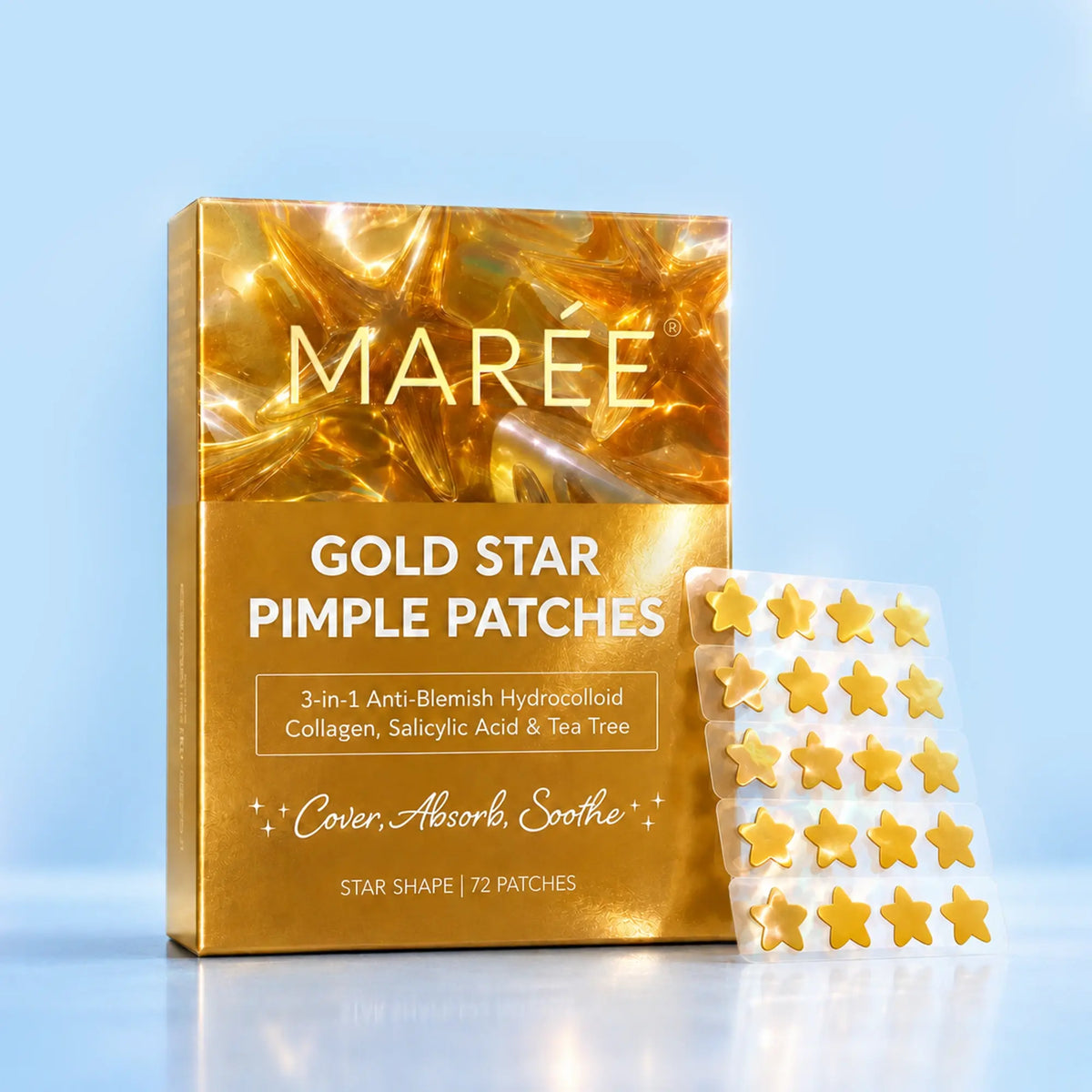 Gold star pimple and acne patches