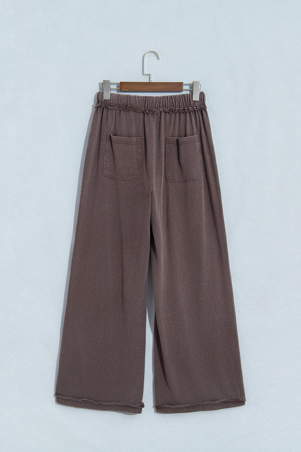 Mineral Wash Seam Detail Flared Drawstring Pants