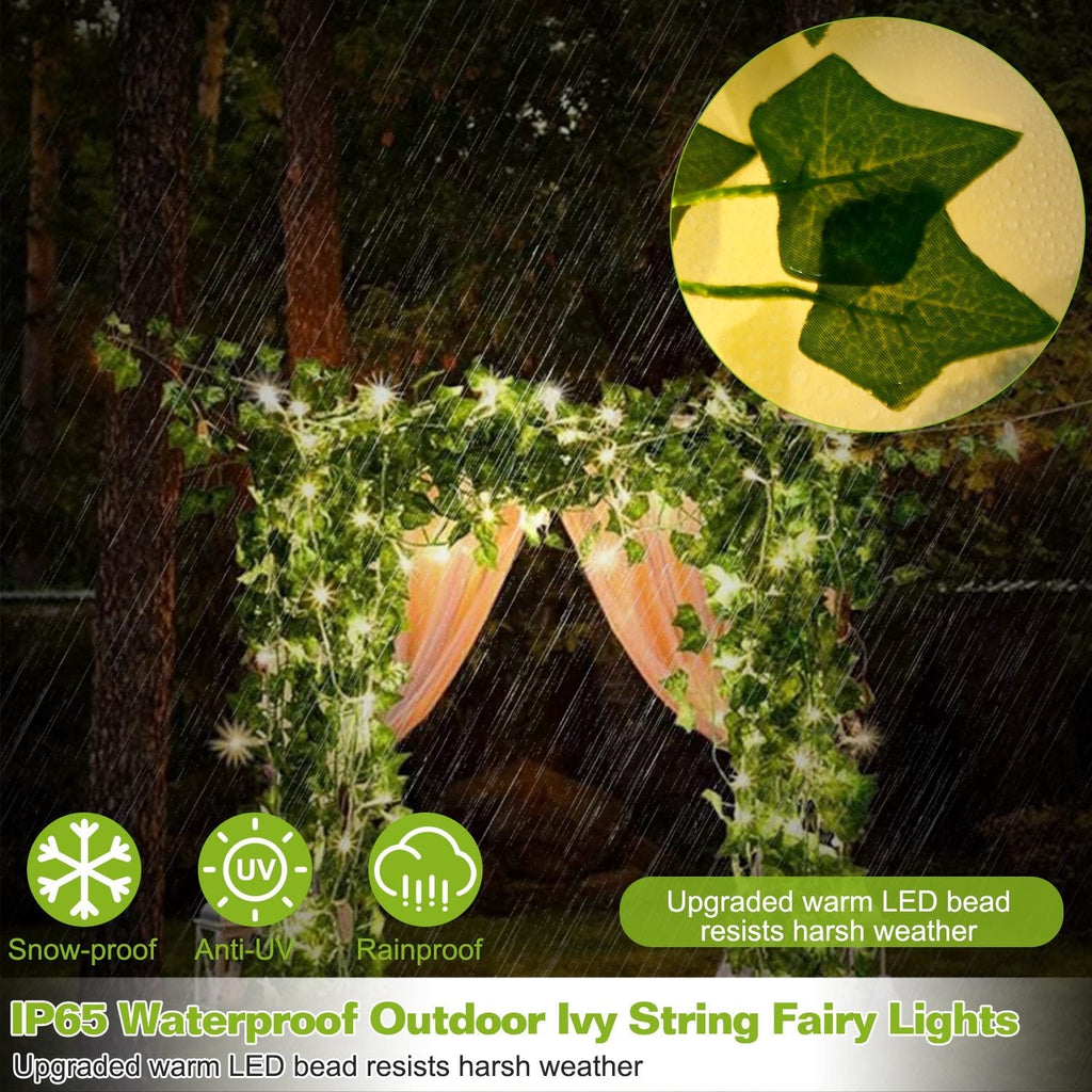 Ivy Leaf Solar Fairy String Lights