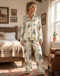 Western rodeo print satin pajama set