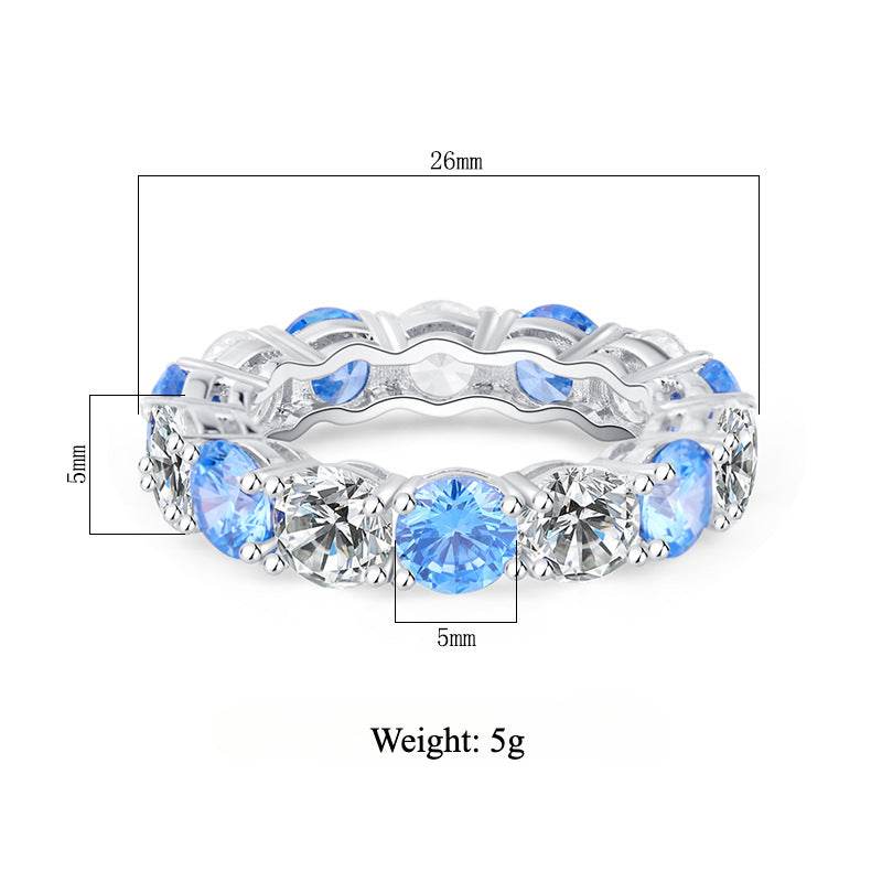 Geometric CZ Stackable Band | Sterling Silver