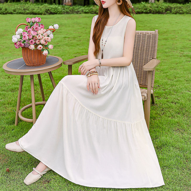 Robe d'été en soie et coton à porter en extérieur