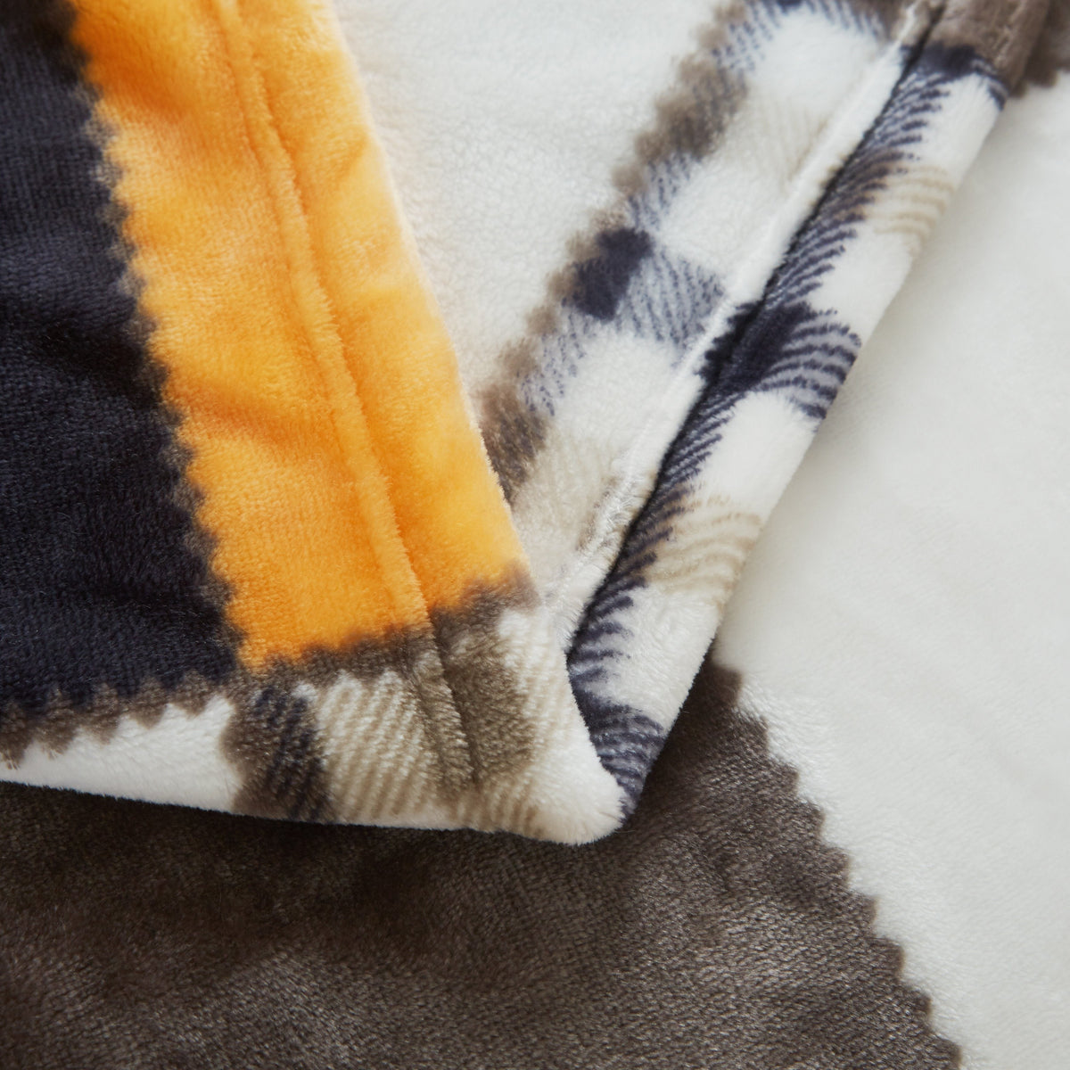 Fall Farmhouse Plaid Patchwork Fleece Throw