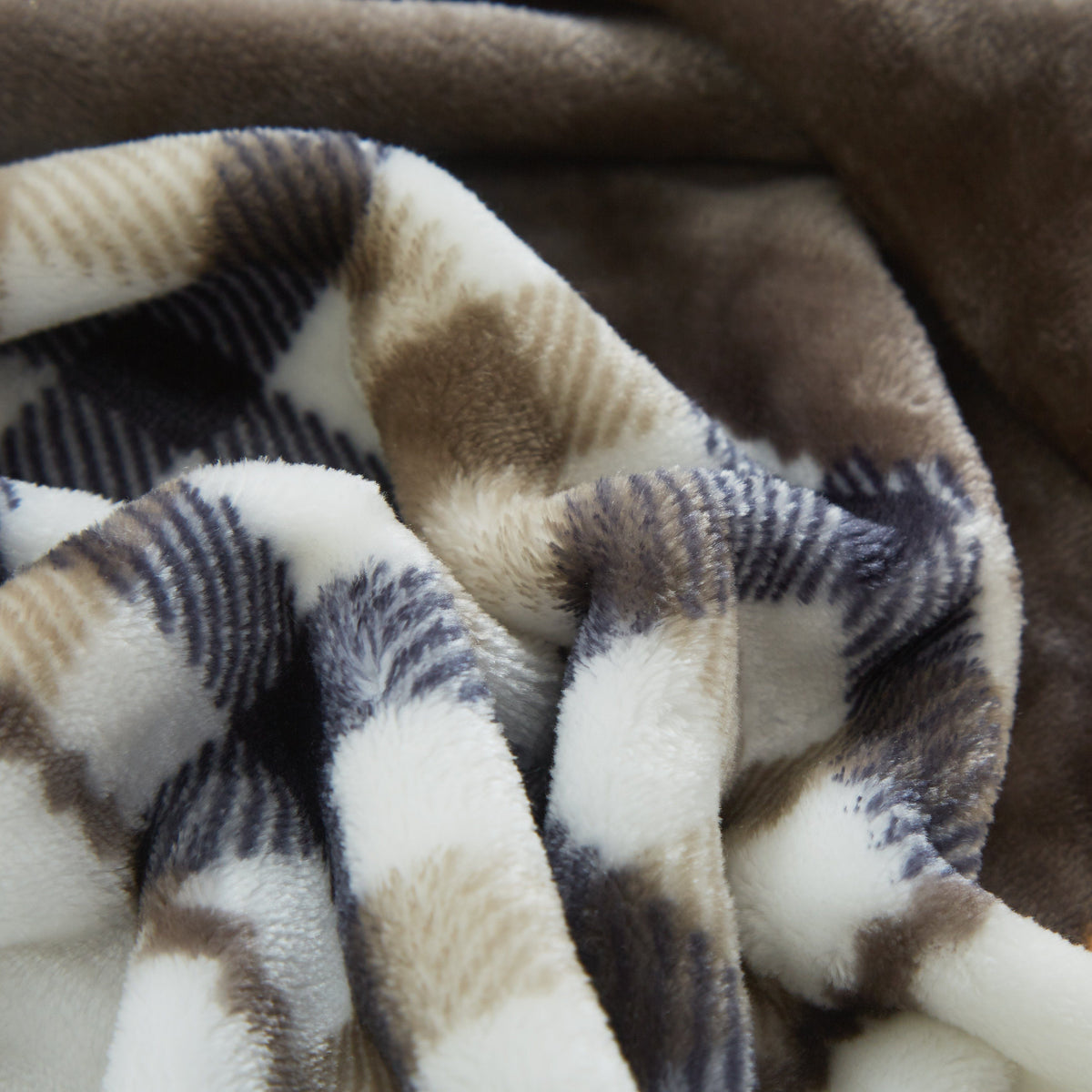 Fall Farmhouse Plaid Patchwork Fleece Throw