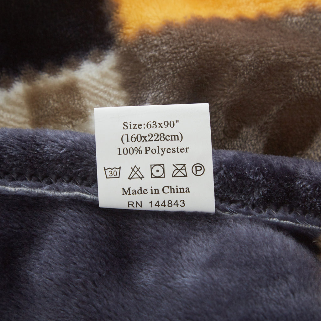 Fall Farmhouse Plaid Patchwork Fleece Throw