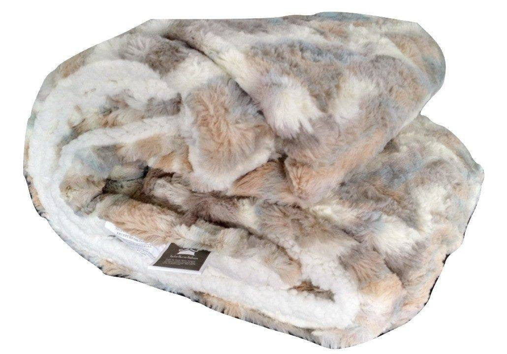 Luxury Russian Lynx Faux Fur Throw Blanket