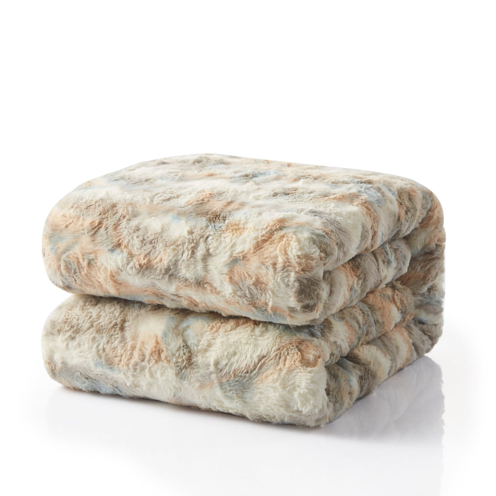 Luxury Russian Lynx Faux Fur Throw Blanket