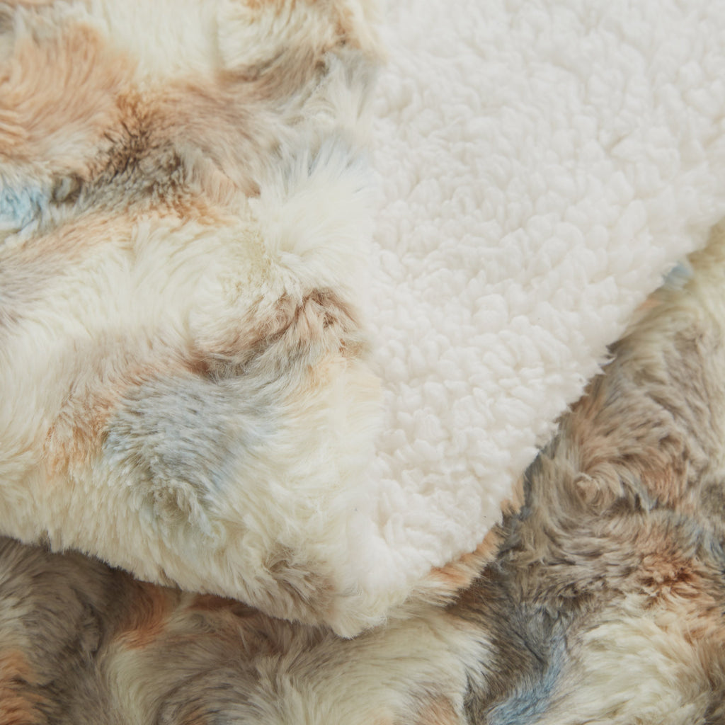 Luxury Russian Lynx Faux Fur Throw Blanket