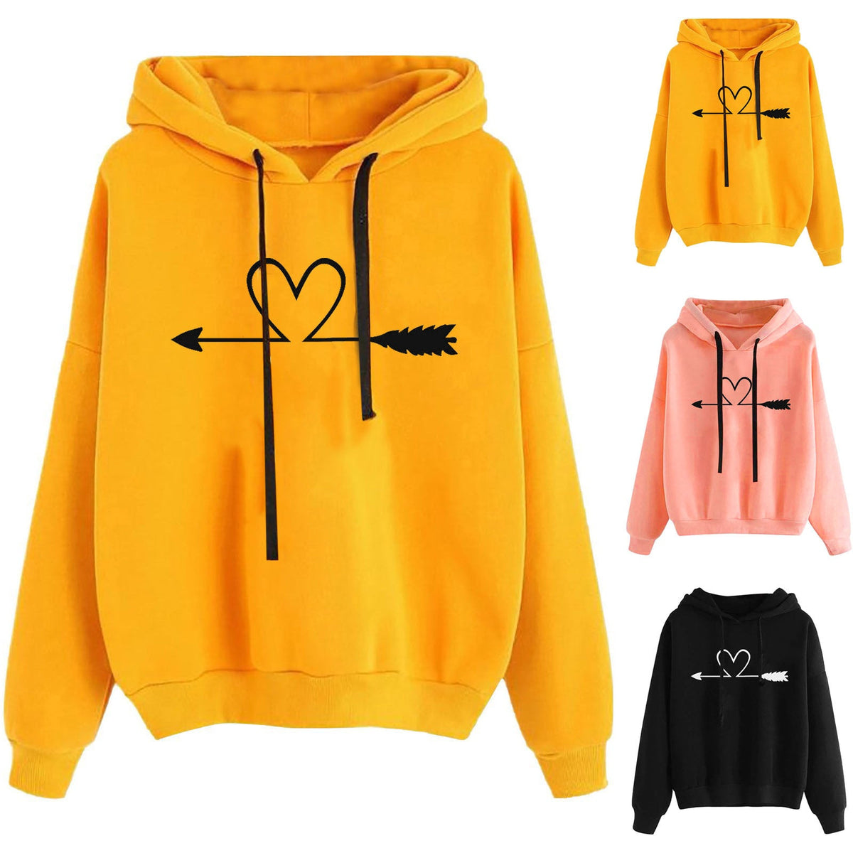 Women's Loose Printed Long Sleeve Sweatshirt