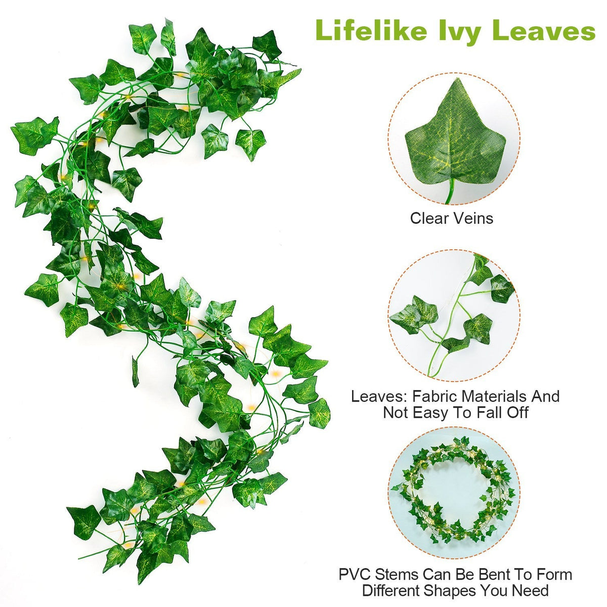 Ivy Leaf Solar Fairy String Lights