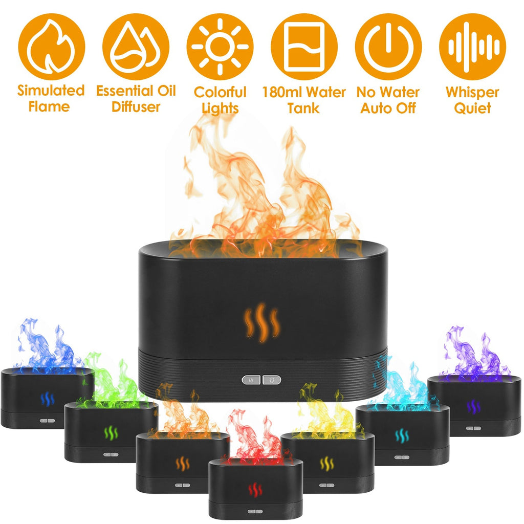3D Flame Aroma Diffuser | Colorful Lights | Auto Shut-Off